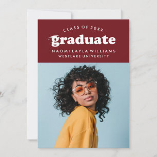 BOLD MODERN RETRO GRADUATE EINLADUNG VON ABSCHLÜ
