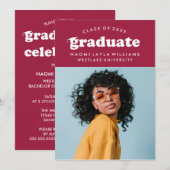 BOLD MODERN RETRO GRADUATE | EINLADUNG VON ABSCHLÜ (Vorne/Hinten)