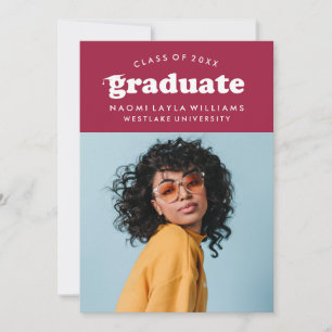 BOLD MODERN RETRO GRADUATE EINLADUNG VON ABSCHLÜ