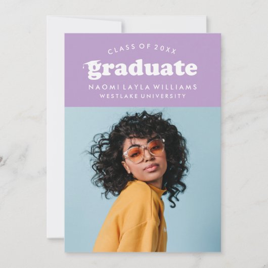 BOLD MODERN RETRO GRADUATE | EINLADUNG VON ABSCHLÜ (Vorderseite)