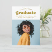 BOLD MODERN RETRO GRADUATE | EINLADUNG VON ABSCHLÜ (Stehend Vorderseite)