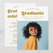 BOLD MODERN RETRO GRADUATE | EINLADUNG VON ABSCHLÜ (Vorne/Hinten)