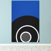 Bold Modern Royal Blue Schwarz-weiß Concentrated A Leinwanddruck (Insitu (Holzboden))