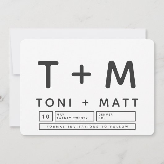 BOLD MODERN SAVE THE DATE (Vorderseite)