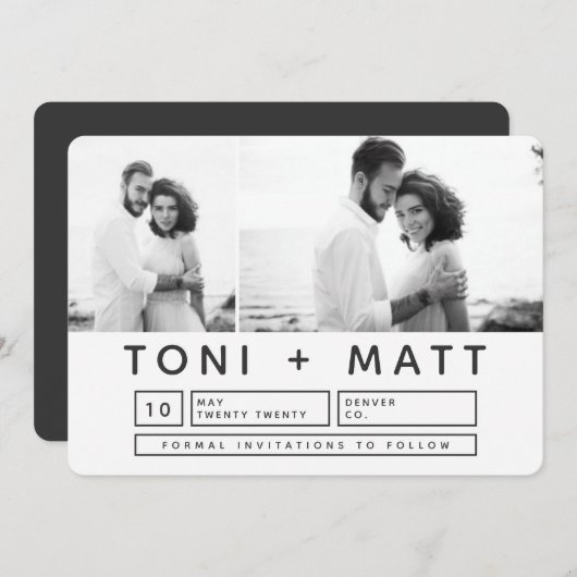 BOLD MODERN SAVE THE DATE (Vorne/Hinten)