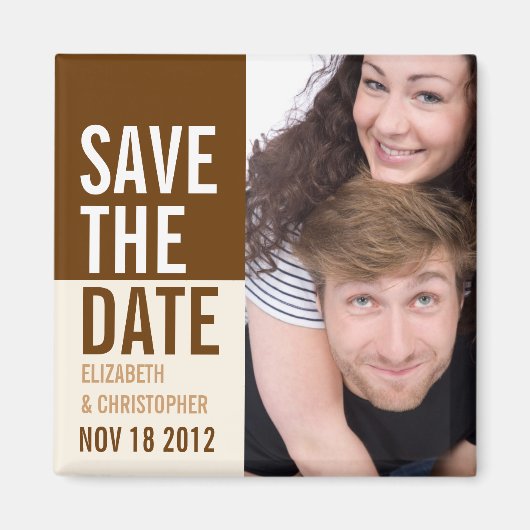Bold Modern Save the Date Foto Magnet (Vorne)