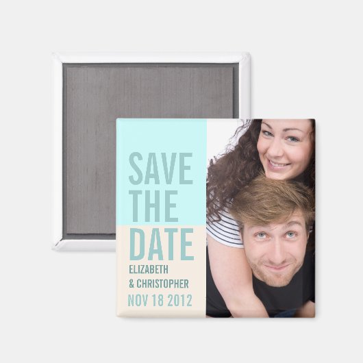 Bold Modern Save the Date Foto Magnet (Vorderseite/Rückseite)