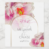 Bold Modern Scarlet Peony Weinetikett (Einzelnes Label)