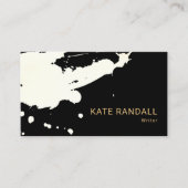 Bold Modern Schwarz-weiß Paint Spritzer Visitenkarte (Vorderseite)