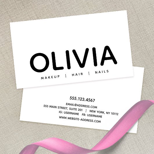 Bold Modern Schwarz-weiß Typografy Visitenkarte