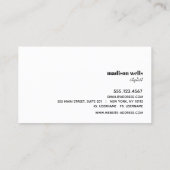 Bold Modern Schwarz-weiß Typografy Visitenkarte (Rückseite)