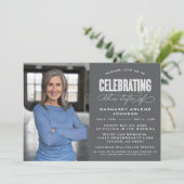 BOLD MODERN SCRIPT FEIERUNG LEBEN FUNERAL EINLADUNG (Stehend Vorderseite)