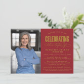 BOLD MODERN SCRIPT FEIERUNG LEBEN FUNERAL EINLADUNG (Stehend Vorderseite)