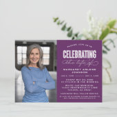 BOLD MODERN SCRIPT FEIERUNG LEBEN FUNERAL EINLADUNG (Stehend Vorderseite)