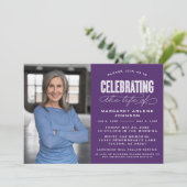 BOLD MODERN SCRIPT FEIERUNG LEBEN FUNERAL EINLADUNG (Stehend Vorderseite)