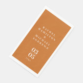 Bold Modern Simpel Orange Wedding Serviette (Ecke)