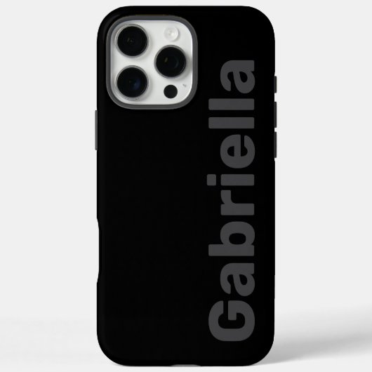Bold Modern Simple Black & Gray Name Case-Mate iPhone Hülle (Rückseite)