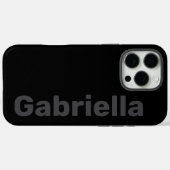 Bold Modern Simple Black & Gray Name Case-Mate iPhone Hülle (Rückseite (Horizontal))