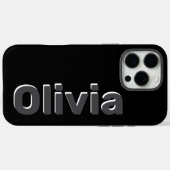 Bold Modern Simple Black & Gray Name Case-Mate iPhone Hülle (Rückseite (Horizontal))