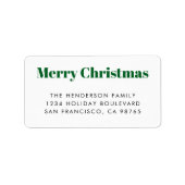Bold Modern Simple Frohe Weihnachten Adressaufkleber (Vorne)
