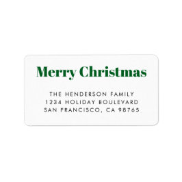 Bold Modern Simple Frohe Weihnachten Adressaufkleber