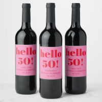 Bold Modern Simple Fun Pink und Red 50. Geburtstag