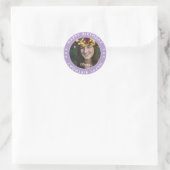 Bold Modern Simple Lavender Happy Birthday Foto Runder Aufkleber (Tasche)
