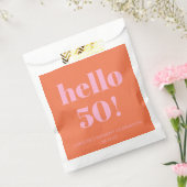Bold Modern Simple Orange Pink 50. Geburtstagspart Geschenktütchen (Versiegelt)