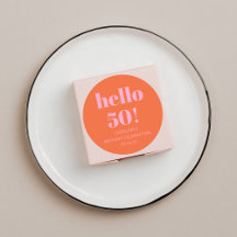 Bold Modern Simple Orange Pink 50. Geburtstagspart