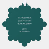 Bold Modern Snowflake Joy Foto Weihnachten Ornament Karte (Rückseite)