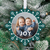 Bold Modern Snowflake Joy Foto Weihnachten Ornament Karte