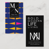 Bold Modern Tribal Zuhause Interior Designer Styli Visitenkarte (Vorne/Hinten)