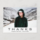 Bold Modern Typografy Foto Abschluss Vielen Dank Postkarte (Vorderseite)