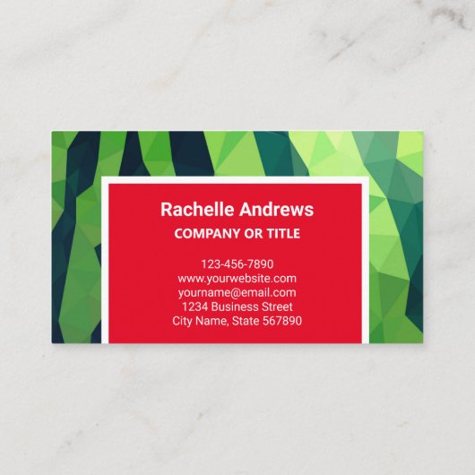 Bold Modern Watermelon 3D Frucht Visitenkarte (Rückseite)