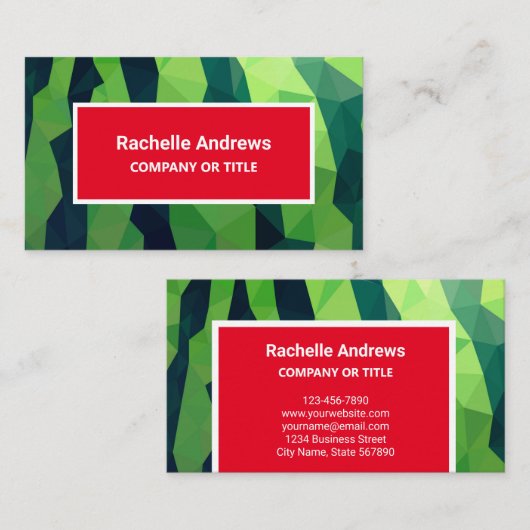 Bold Modern Watermelon 3D Frucht Visitenkarte (Vorne/Hinten)