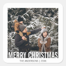 Bold Modern Weihnachtsaufenthaltskleber Quadratischer Aufkleber