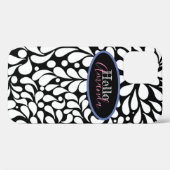 Bold modern white flowers on black background Case (Rückseite (Horizontal))