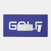 Bold Modern White GOLF Text Deep Blue Background Schreibtischunterlage (Tastatur & Maus)