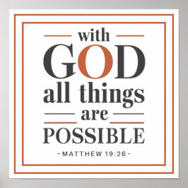 Bold Modern With God All Things Are Possible Poster