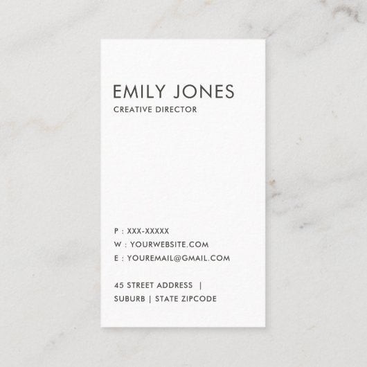 BOLD MODERNE IMITAT FÜR DEN SEITENÜBERGANG SCHWARZ VISITENKARTE (Rückseite)