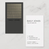 BOLD MODERNE IMITAT FÜR DEN SEITENÜBERGANG SCHWARZ VISITENKARTE (Vorne/Hinten)