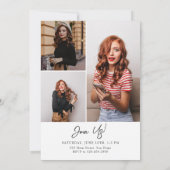 Bold Moderner Klassischer Foto Abschluss Einladung (Rückseite)