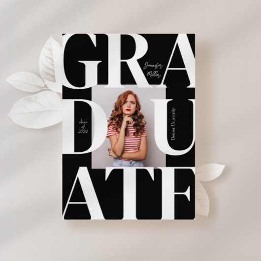 Bold Moderner Klassischer Foto Abschluss Einladung