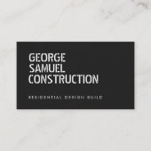 Bold Molded Construction Business QR Code Black Visitenkarte (Vorderseite)