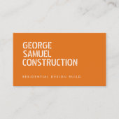 Bold Molded Construction Business QR Code Orange Visitenkarte (Vorderseite)