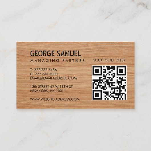 Bold Molded Construction Business QR Code Visitenkarte (Rückseite)