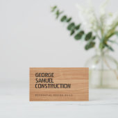 Bold Molded Construction Business QR Code Wooden Visitenkarte (Stehend Vorderseite)