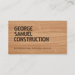 Bold Molded Construction Business QR Code Wooden Visitenkarte