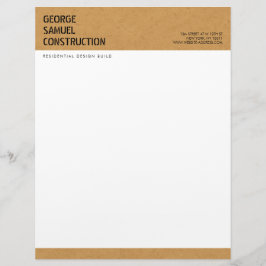 Bold Molded Particle Board Construction Business Briefbogen