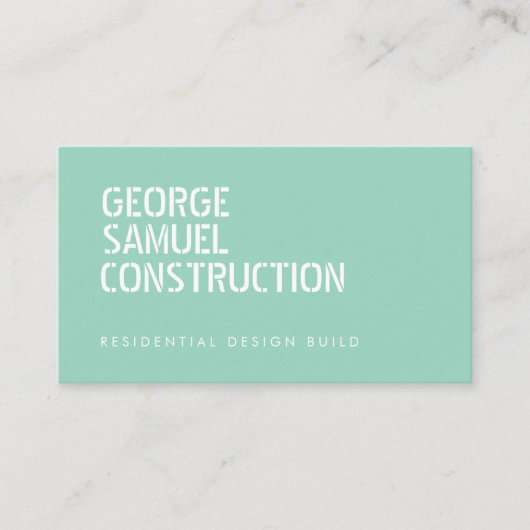 Bold Molded Realtor QR Code Light Teal Green Visitenkarte (Vorderseite)